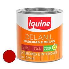 Tinta Esmalte Sintético Alto Brilho Delanil Madeiras e Metais 225ml Vermelho IQUINE / REF. 195204516