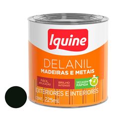 Tinta Esmalte Sintético Alto Brilho Delanil Madeiras e Metais 225ml Preto IQUINE / REF. 195205716