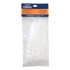 Abraçadeira de Nylon 140x3,6mm 100 Peças Branca DIMAX / REF. DMX05385