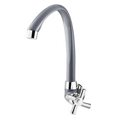 Torneira para Cozinha ABS de Parede Bica Alta Móvel Cros Cinza TIGRE / REF. 300005614