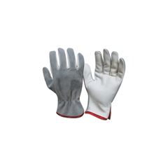 Luva de Vaqueta e Raspa Petroleira 9,5cm com Cano Curto Cinza PLASTCOR / REF. 700.30239