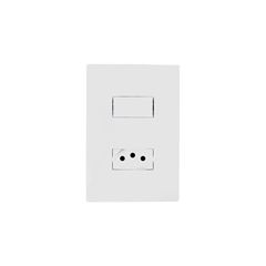 Interruptor 4x2 1 Tecla Simples com Tomada 2P+T 20A I9 Branco ILUMI / REF. 292987