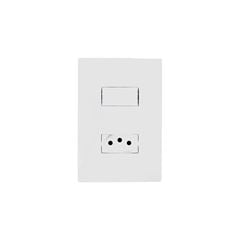Interruptor 4x2 1 Tecla Paralelo com Tomada 2P+T 10A I9 Branco ILUMI / REF. 94280
