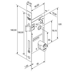 Fechadura Externa com Alavanca Roseta Redonda Concept em Zamac Preto 401-40CE PADO / REF. 54025748