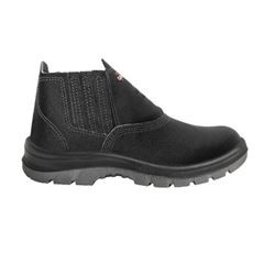 Bota de Couro 37 Elástico Biqueira PVC Bidensidade 26 Preta CARTOM / REF. 001921