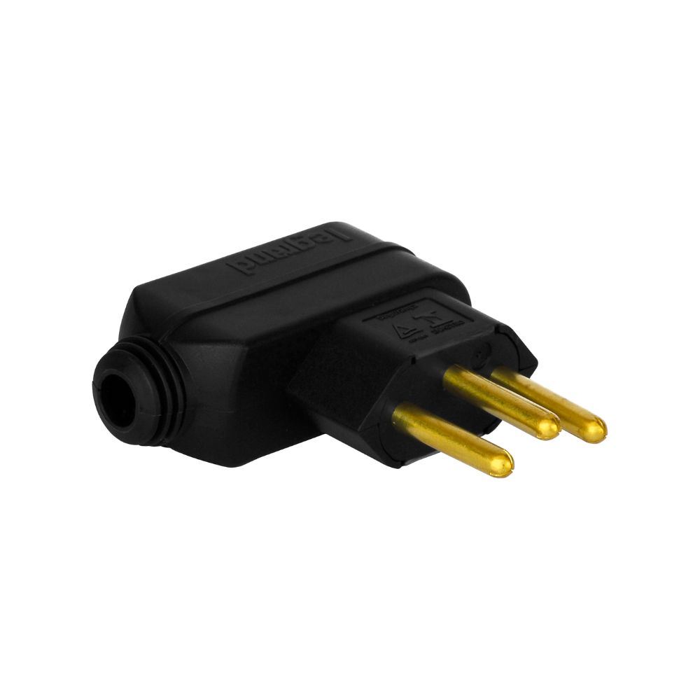 Plug Macho em Polipropileno 2P+T 10A 250V Preto PIAL / REF. 615911 ...