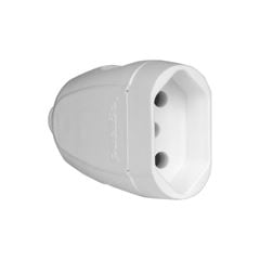 Plug Fêmea em Polipropileno 2P+T 20A 250V Prolongador Branco PIAL / REF. 615937