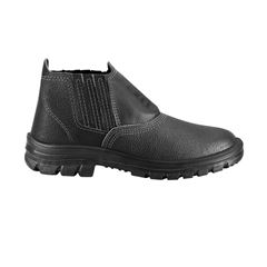 Bota de Couro 44 Elástico Biqueira PVC Monodensidade 10 Preta CARTOM / REF. 003102