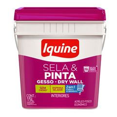 Tinta Acrílica Fosca Sela e Pinta Gesso Dry Wall 15L Branco Neve IQUINE / REF. 366300271