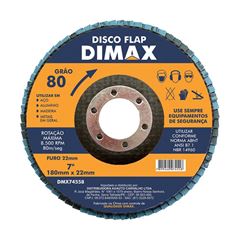 Disco de Lixa G80 178x22mm Flap DIMAX / REF. DMX07266