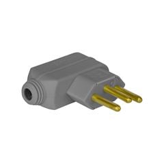 Plug Macho em Polipropileno 2P+T 10A 250V Cinza PIAL / REF. 615921