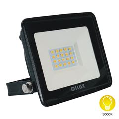 Refletor Led de Alumínio Ultra Slim 20W Bivolt 3000K Preto DILUX / REF. DI02276