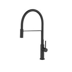Torneira para Cozinha em Metal de Mesa Gourmet com Bica Alta Flexível 1/4V Breeze Preto Fosco DIMAR / REF. DMR02092