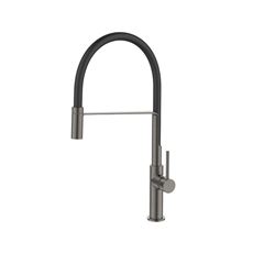 Torneira para Cozinha em Metal de Mesa Gourmet com Bica Alta Flexível 1/4V Breeze Cinza Fosco DIMAR / REF. DMR02085