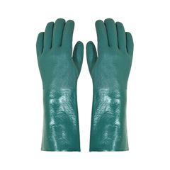 Luva de PVC Forrada com a Palma Áspera 35cm Verde PLASTCOR / REF. 700.30033