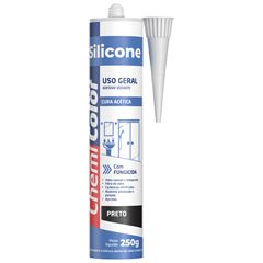 Adesivo Silicone Acético 250g Uso Geral Preto CHEMICOLOR / REF. 680570