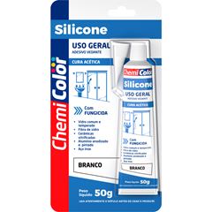 Adesivo Silicone Acético 50g Uso Geral Cartelado Branco CHEMICOLOR / REF. 680573