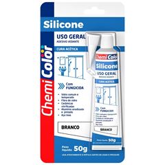 Adesivo Silicone Acético 50g Uso Geral Cartelado Incolor CHEMICOLOR / REF. 680572
