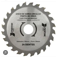 Disco Serra 24 Dentes 110mm Madeira FERTAK / REF.2804
