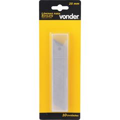 Lâmina para Estilete em Aço 25mm com 10 Peças VONDER / REF. 3599250001
