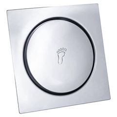 Ralo em Inox 15x15cm Click Quadrado Cromado FERTAK / REF. 7097