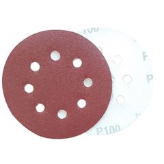 Disco Lixa Grão 100 125mm com 8 Furos Velcro Aderente FERTAK / REF. 2875