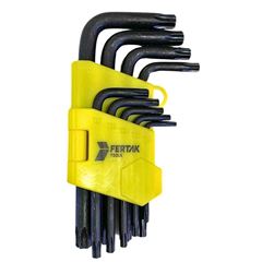 Kit Chave Cromo Vanádio com 9 Peças Torx T10 a T50 FERTAK / REF. 2409