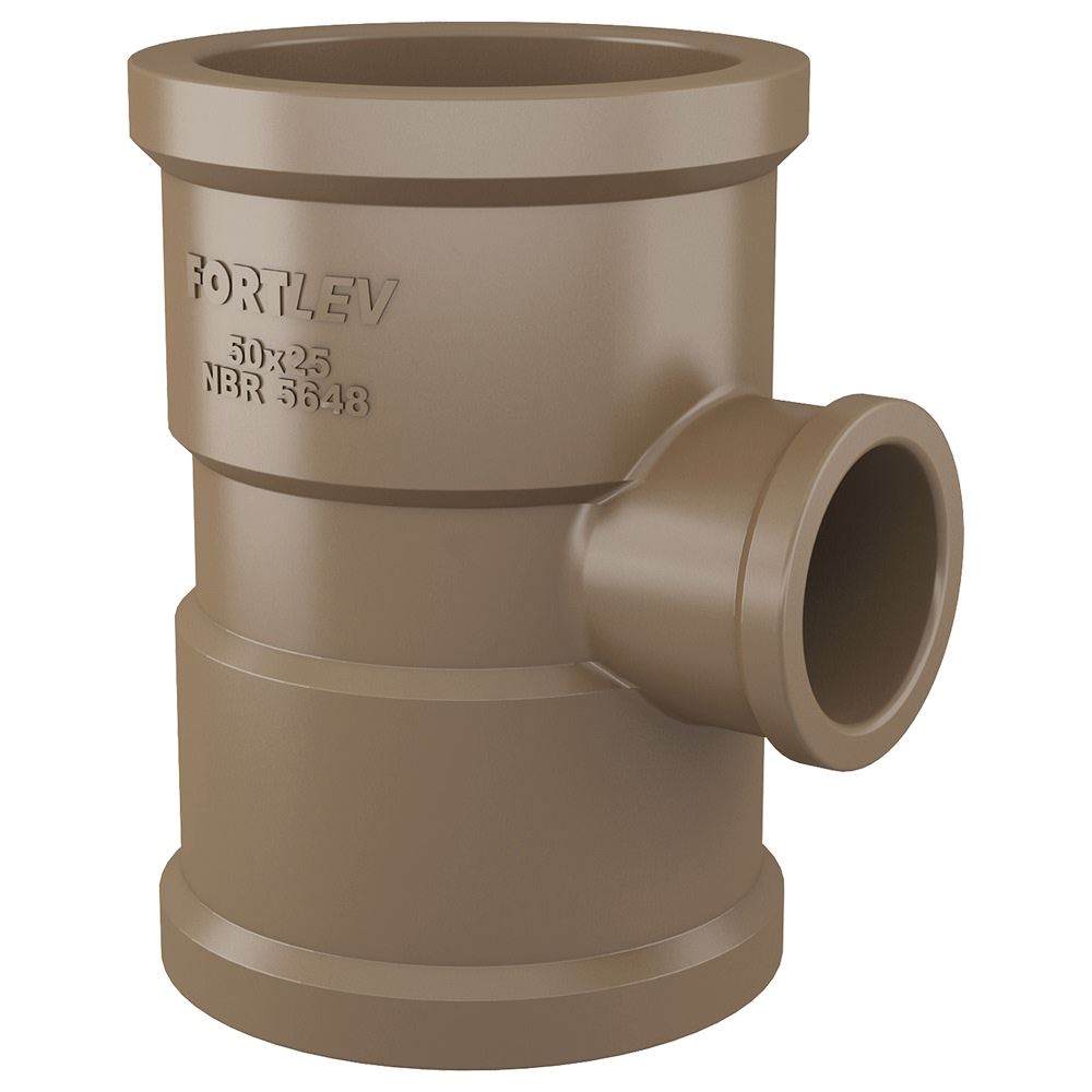 Tê de Redução Soldável em PVC 50x25mm FORTLEV / REF. 10265021 | Distac ...