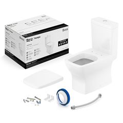 Kit Bacia Sanitária com Caixa Acoplada 3 e 6L com Assento Polipropileno e Itens de Instalação Boss Branca ROCA / REF. 1897230010100