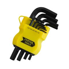 Kit Chave Cromo Vanádio com 9 Peças Hexagonal Pequeno FERTAK / REF. 2410