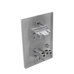 Interruptor Simples 4x2 Soft + Tomada 2P+T 10A/250VCA com Placa Click Branco MECTRONIC / REF. 49090
