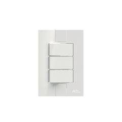 Interruptor Triplo Simples 4x2 Soft 10A com Placa Click Horizontal Branco MECTRONIC / REF. 81414