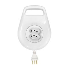 Extensão Elétrica 3 Metros com 2 Tomadas 2P+T Enrolável Branca ILUMI / REF. 16880