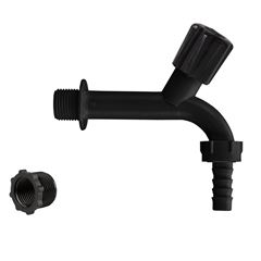 Torneira para Tanque de Plástico 1/2 10cm com Bico Preta REBOUÇAS / REF. 2711