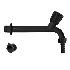 Torneira para Tanque de Plástico 1/2 15cm com Bico Preta REBOUÇAS / REF. 2712
