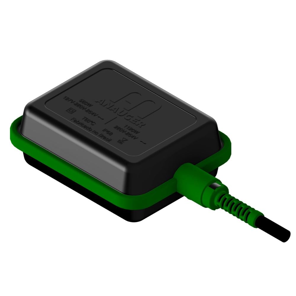 50908 Code Boia de Nível 25A Bivolt 1,5m Sensor Ecco Preto e Verde ANAUGER / REF ...