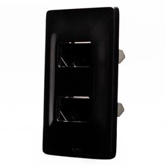 Tomada 4x2 Dupla 2P+T 10A Horizontal Zeffia Preto PIAL / REF. 680111PT