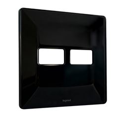 Placa 4x4 1+1 Postos Horizontal Zeffia Preta PIAL / REF. 680174PT