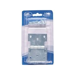 Dobradiça em Aço 3 1/2 Cartela com 2 Unidades Palmela Zincada Azul METALVI / REF. 40584