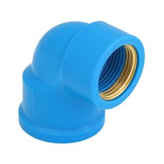 Joelho 90° Soldável em PVC com Bucha de Latão 25mmx3/4 Pol. Azul REBOUÇAS / REF. 2753