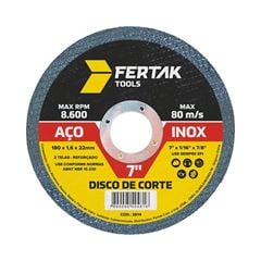 Disco de Corte 7 Polegadas Metal e Aço Inox FERTAK / REF. 2814