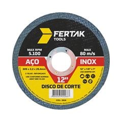 Disco de Corte 12 Polegadas Metal e Aço Inox FERTAK / REF. 2826