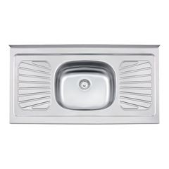 Balcão em Aço Inox 105x52x13 New Raggi 1 Cuba com Válvula e Escorredor Aço 430 TRAMONTINA / REF. 93040527