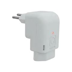 Plug Protector Elétrico 2P+T 10A com Saída Lateral de 90 Graus Branco QUALITRONIX / REF. QPP07B