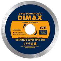 Disco Diamantado 110mm Contínuo Super Fino STD DIMAX / REF. DMX05697