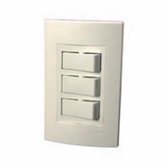 Interruptor Triplo Paralelo 4x2 Pratis 10A Branco PIAL / REF. 680273