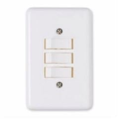 Interruptor 4x2 3 Teclas Simples 6A Stylus Branco - Ref.2019 - ILUMI