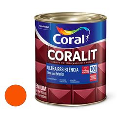 Tinta Esmalte Sintético Brilhante Coralit Ultra Resistência 900ML Laranja CORAL/ REF. 5202720