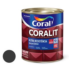 Tinta Esmalte Sintético Fosca Coralit Ultra Resistência 900ML Preto CORAL/ REF. 5202787