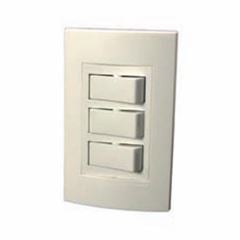 Interruptor Triplo Paralelo 4x2 Pratis 10A Cinza PIAL / REF. 680373